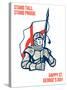 Stand Tall Proud English Happy St George Greeting Card-patrimonio-Stretched Canvas