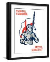 Stand Tall Proud English Happy St George Greeting Card-patrimonio-Framed Art Print