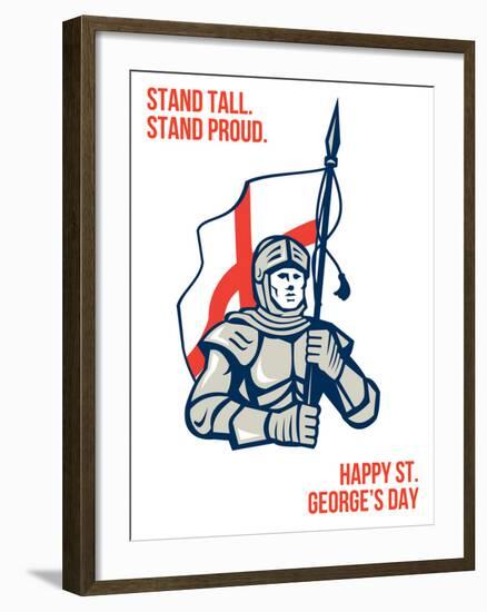 Stand Tall Proud English Happy St George Greeting Card-patrimonio-Framed Art Print