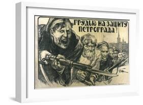 Stand Up for Petrograd!, Poster, 1919-Alexander Apsit-Framed Giclee Print