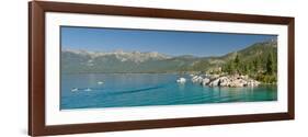 Stand-Up Paddle-Boarders Near Sand Harbor at Lake Tahoe, Nevada, USA-null-Framed Photographic Print