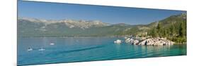 Stand-Up Paddle-Boarders Near Sand Harbor at Lake Tahoe, Nevada, USA-null-Mounted Photographic Print