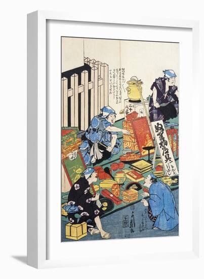 Stand with Boxes-null-Framed Giclee Print