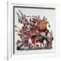 Standard Bearers, Drummers and Trumpeters of a Saracen Army, 13th Century-null-Framed Giclee Print