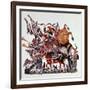 Standard Bearers, Drummers and Trumpeters of a Saracen Army, 13th Century-null-Framed Giclee Print