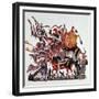 Standard Bearers, Drummers and Trumpeters of a Saracen Army, 13th Century-null-Framed Giclee Print