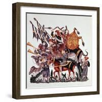 Standard Bearers, Drummers and Trumpeters of a Saracen Army, 13th Century-null-Framed Giclee Print