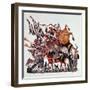 Standard Bearers, Drummers and Trumpeters of a Saracen Army, 13th Century-null-Framed Giclee Print