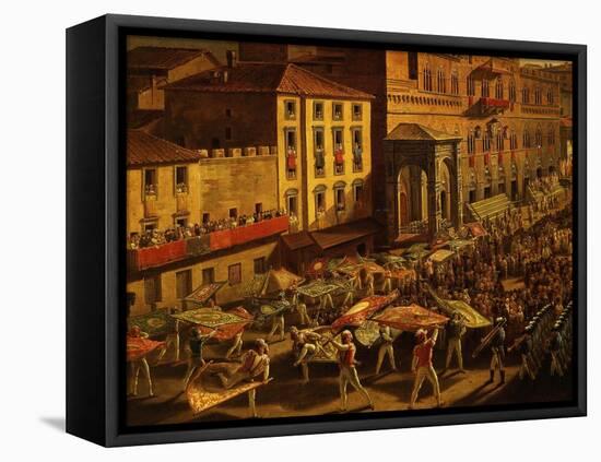 Standard Bearers, from Procession of Contrade for the Palio of 18 and 19 August 1818-Francesco Nenci-Framed Stretched Canvas