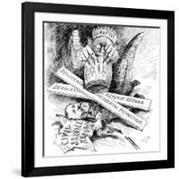 Standard Oil Monopoly Dragon Crushing Democratic Civil Service Reform, Cartoon, 1880s-null-Framed Giclee Print