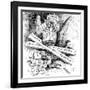 Standard Oil Monopoly Dragon Crushing Democratic Civil Service Reform, Cartoon, 1880s-null-Framed Giclee Print