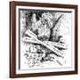 Standard Oil Monopoly Dragon Crushing Democratic Civil Service Reform, Cartoon, 1880s-null-Framed Giclee Print