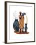 Standing and Pouring Orange Dress-Judy Mastrangelo-Framed Giclee Print