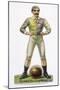 Standing Astride a Football This Man is Ready to Play-null-Mounted Art Print