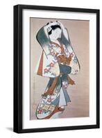 Standing Beauty Arranging Her Hair, C1714-Ando Kaigetsudo-Framed Giclee Print