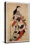 Standing Courtesan, Pub. 1710, (Kakemono-E Size, Hand-Coloured Woodblock Print)-Kaigetsudo Anchi-Stretched Canvas