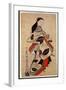 Standing Courtesan, Pub. 1710, (Kakemono-E Size, Hand-Coloured Woodblock Print)-Kaigetsudo Anchi-Framed Giclee Print