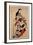 Standing Courtesan, Pub. 1710, (Kakemono-E Size, Hand-Coloured Woodblock Print)-Kaigetsudo Anchi-Framed Giclee Print