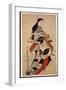 Standing Courtesan, Pub. 1710, (Kakemono-E Size, Hand-Coloured Woodblock Print)-Kaigetsudo Anchi-Framed Giclee Print