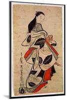 Standing Courtesan, Pub. 1710, (Kakemono-E Size, Hand-Coloured Woodblock Print)-Kaigetsudo Anchi-Mounted Giclee Print