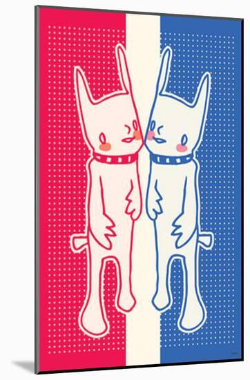 Standing Dogs-Minoji-Mounted Poster