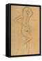 Standing Female Nude with Raised Right Leg-Gustav Klimt-Framed Stretched Canvas