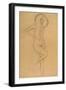 Standing Female Nude with Raised Right Leg-Gustav Klimt-Framed Giclee Print