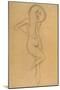 Standing Female Nude with Raised Right Leg-Gustav Klimt-Mounted Giclee Print