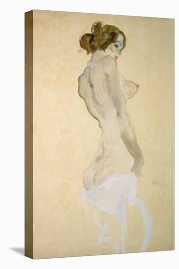 Standing Female Nude with White Shirt, 1912-Egon Schiele-Stretched Canvas