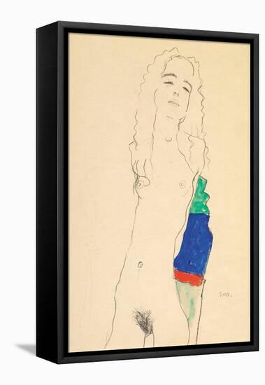 Standing Female Nude-Egon Schiele-Framed Stretched Canvas