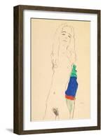 Standing Female Nude-Egon Schiele-Framed Giclee Print