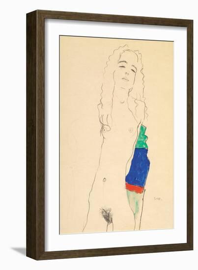 Standing Female Nude-Egon Schiele-Framed Giclee Print