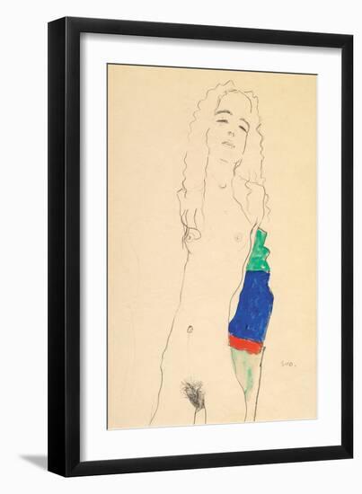 Standing Female Nude-Egon Schiele-Framed Giclee Print