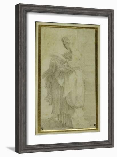 Standing Figure of a Girl with Bulky Draperies-Parmigianino-Framed Giclee Print