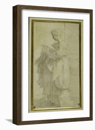 Standing Figure of a Girl with Bulky Draperies-Parmigianino-Framed Giclee Print