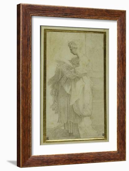 Standing Figure of a Girl with Bulky Draperies-Parmigianino-Framed Giclee Print