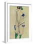 Standing Girl in Blue Dress and Green Stockings, 1913-Egon Schiele-Framed Giclee Print