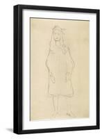 Standing Girl in Coat 2-Gustav Klimt-Framed Giclee Print