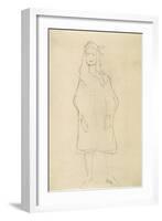 Standing Girl in Coat 2-Gustav Klimt-Framed Giclee Print