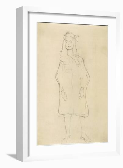 Standing Girl in Coat 2-Gustav Klimt-Framed Giclee Print