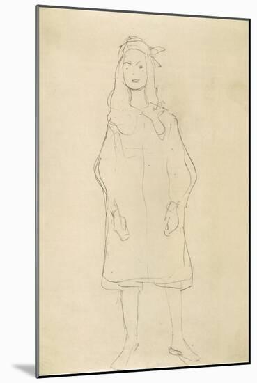 Standing Girl in Coat 2-Gustav Klimt-Mounted Giclee Print