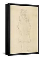Standing Girl in Coat 2-Gustav Klimt-Framed Stretched Canvas