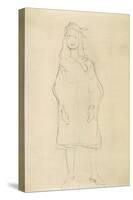 Standing Girl in Coat 2-Gustav Klimt-Stretched Canvas