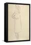 Standing Girl in Coat with Hand on Hip-Gustav Klimt-Framed Stretched Canvas