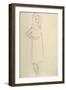 Standing Girl in Coat with Hand on Hip-Gustav Klimt-Framed Giclee Print