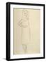 Standing Girl in Coat with Hand on Hip-Gustav Klimt-Framed Giclee Print