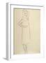 Standing Girl in Coat with Hand on Hip-Gustav Klimt-Framed Giclee Print