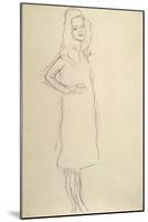 Standing Girl in Coat with Hand on Hip-Gustav Klimt-Mounted Giclee Print