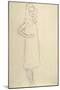 Standing Girl in Coat with Hand on Hip-Gustav Klimt-Mounted Giclee Print