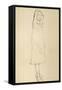 Standing Girl in Coat-Gustav Klimt-Framed Stretched Canvas